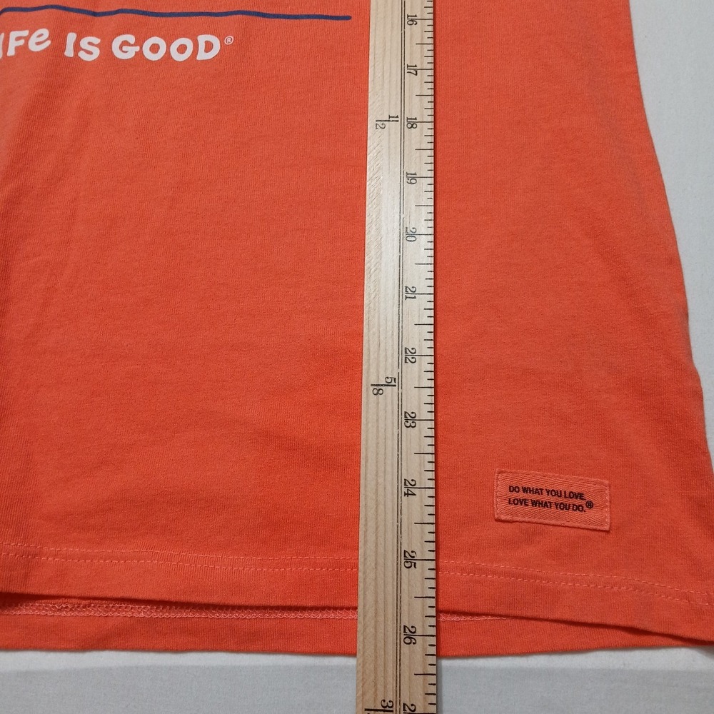 NWT! Life is Good Women's Size Medium Tabby Cat Tricks Crusher Tee Mango Orange - Picture 8 of 8